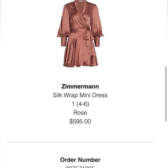 Zimmerman long sleeve silk wrap mini dress - Picture 6 of 13